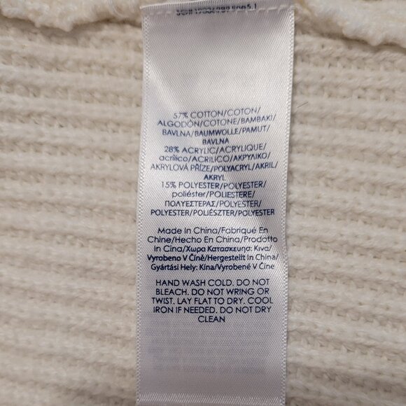 Chaps hooded cardigan with toggle buttons in cream women's size L oversized - Picture 4 of 7